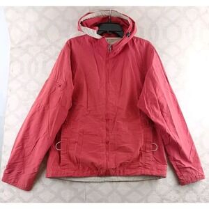 Columbia Jacket Womens Medium Red Full Zip Windbreaker Hooded